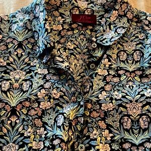 JCrew Liberty Print Luxurious Cotton Button Down Blouse Sz 12 Slim Fit